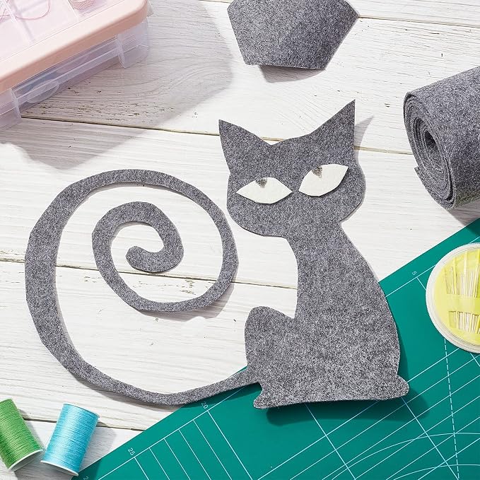 BENECREAT 10FT 15.75 Inch Wide Dark Gray Felt Fabric Sheet Nonwoven Felt Roll