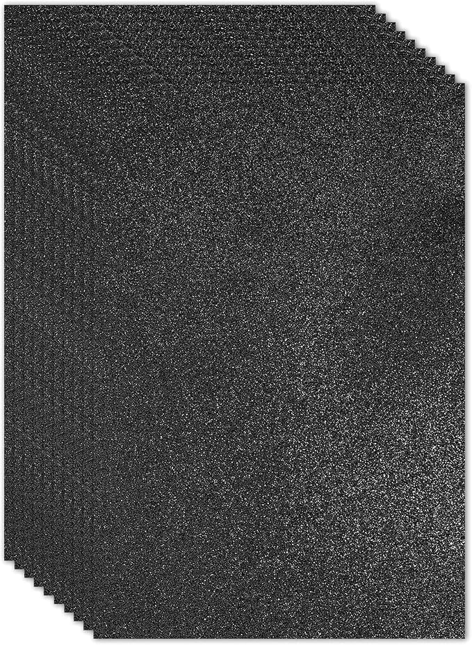 PATIKIL Black Shiny EVA Glitter Foam Sheet 16x12 Inch 2mm Thick