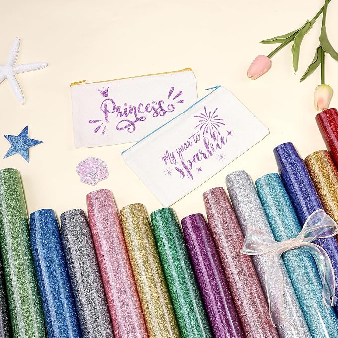 Tintnut Light Purple Glitter Heat Transfer Vinyl Roll, easy cut & weed