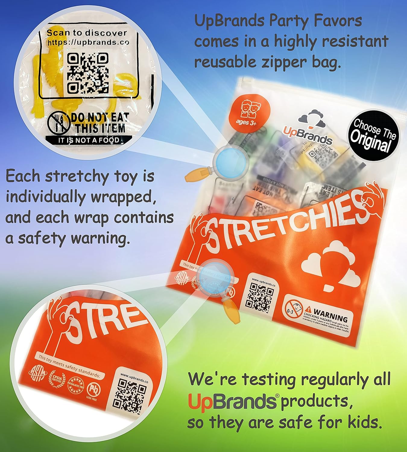 UpBrands 120 Halloween Stretchy Skeleton Toys – Safe Bulk Party Favors for Kids, Spooky Mini Skeleton Decorations, Trick-or-Treat Giveaways, Party Bag Fillers and Classroom Incentives