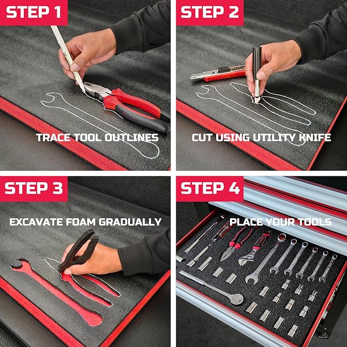 ONREVA Tool Box Foam 16x12x1 inch 2Pack, Foam Inserts