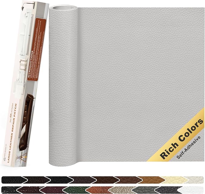 KING MOUNTAIN Leather Repair Patch, 12 x 60 Inches self Adhesive Leather Repair