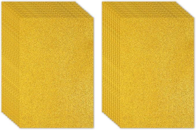 PATIKIL Yellow Shiny EVA Glitter Foam Sheet 11 x 8 Inch 2mm Thick