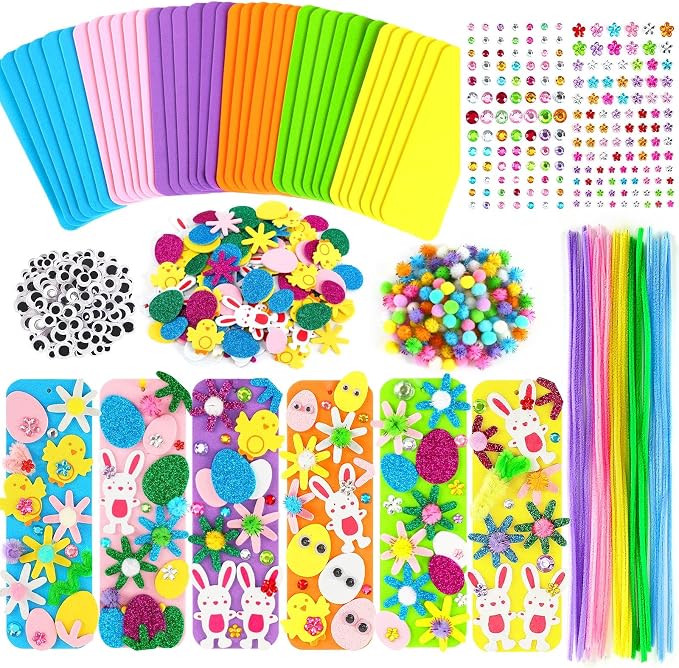 Easter Kids Craft Kit 36Sets Spring Foam Stickers Bookmark Ornament Decor | 36
