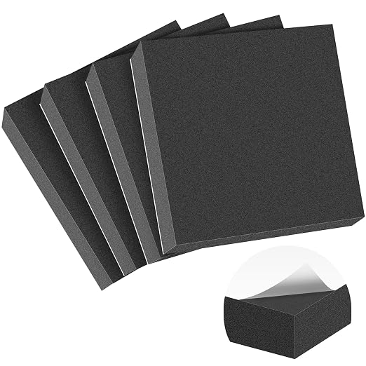 MYFAMIREA 4 PCS Adhesive Foam Padding Sheets, Neoprene Rubber Sheets Non-Slip