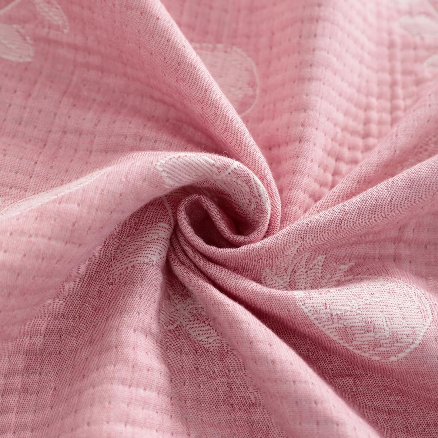 NTBAY 3 Layer Toddler Blanket, Muslin Cotton Jacquard Bed Blankets, Lightweight Thermal Baby Blanket, Super Soft and Warm Crib Blanket for All Seasons, Decoration Gift, 30"x40", Pink Pineapple