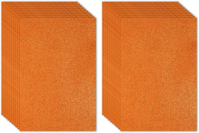 PATIKIL Orange Shiny EVA Glitter Foam Sheet 16x12 Inch 2mm Thick