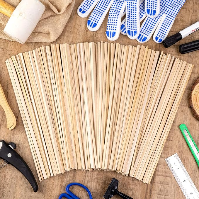 250Pcs Balsa Wood Sticks, Square Wooden Dowels Hardwood Square Dowels | 1/8