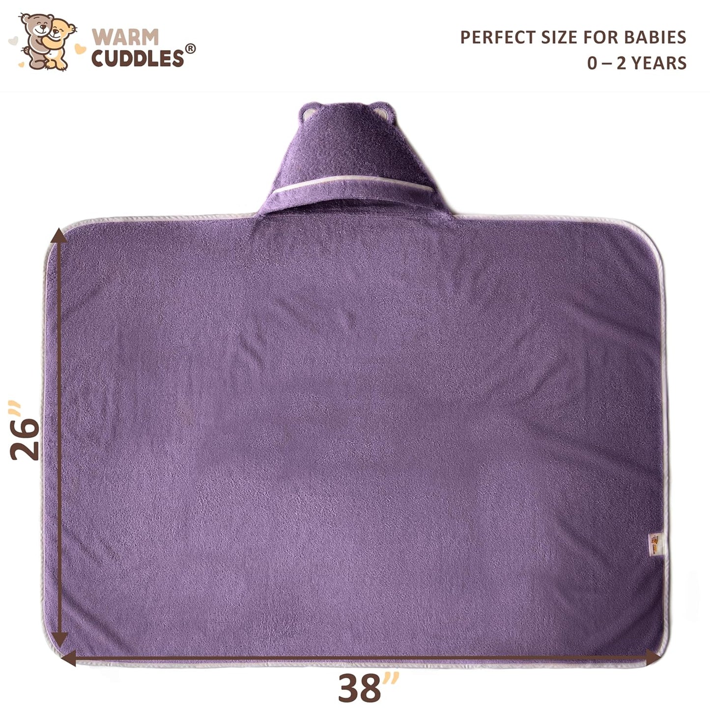Premium Baby Bath Towel - Rayon Made from Bamboo Hooded Baby Towels - Newborn Baby Towel with Hood - Large Hooded Towel for Newborn Infant Boy Girl (Purple)