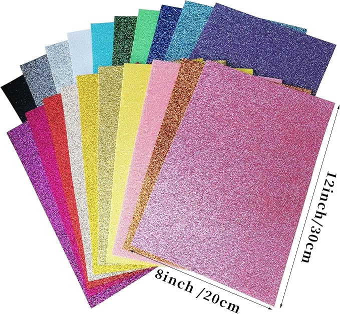 Glitter Felt, Glitter Sheets, 8 x12 inches Felt Glitter