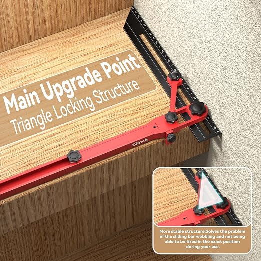 Stair Tread Jig, Modular 18"-72" Length, Precision Angle Transfer, Locking