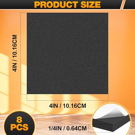 MYFAMIREA 8 PCS Adhesive Foam Padding Sheets Closed Cell Self Adhesive Sticky