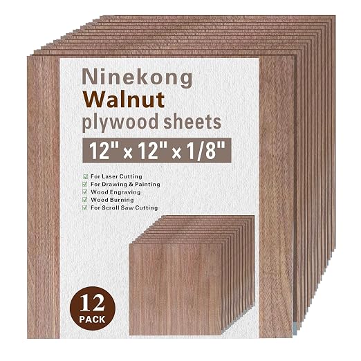 12 Pack Black Walnut Plywood Sheets 1/8", 3mm Walnut