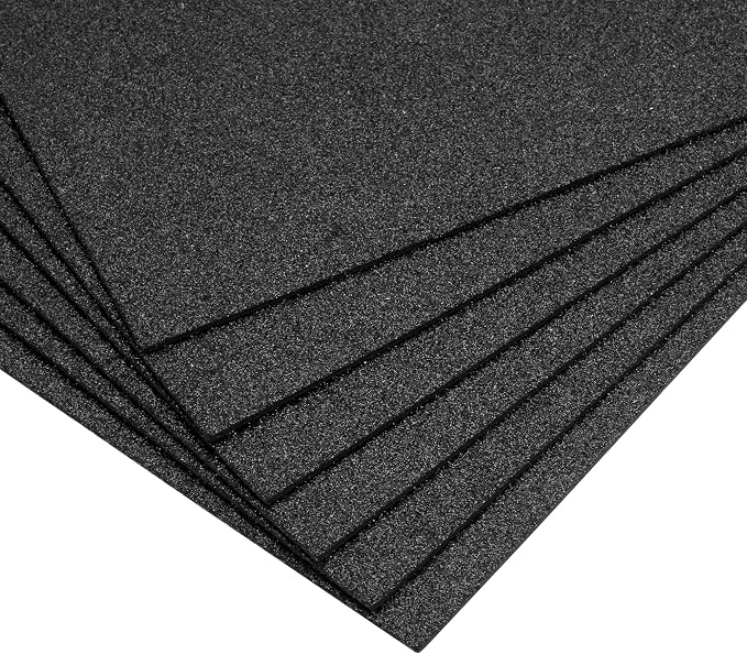 uxcell Black Shiny EVA Foam Sheets 11 x 8 Inch 2mm Thick