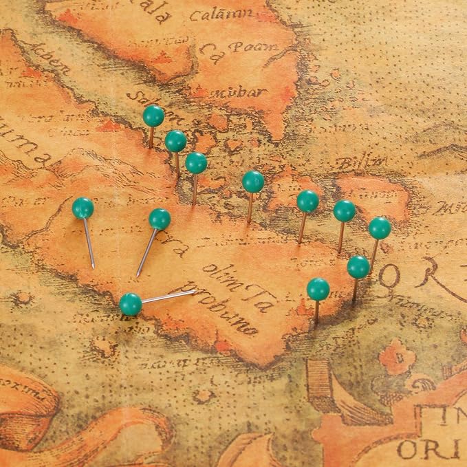 WILLBOND 500 Pack Map Push Pins Map Tacks Small Round Head Push Pins Thumb Tacks