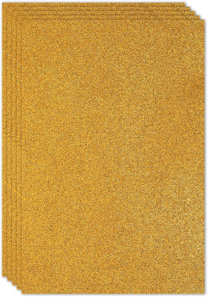 PATIKIL Golden Shiny EVA Glitter Foam Sheet 11.8 x 7.9 Inch 2mm Thick Sparkle