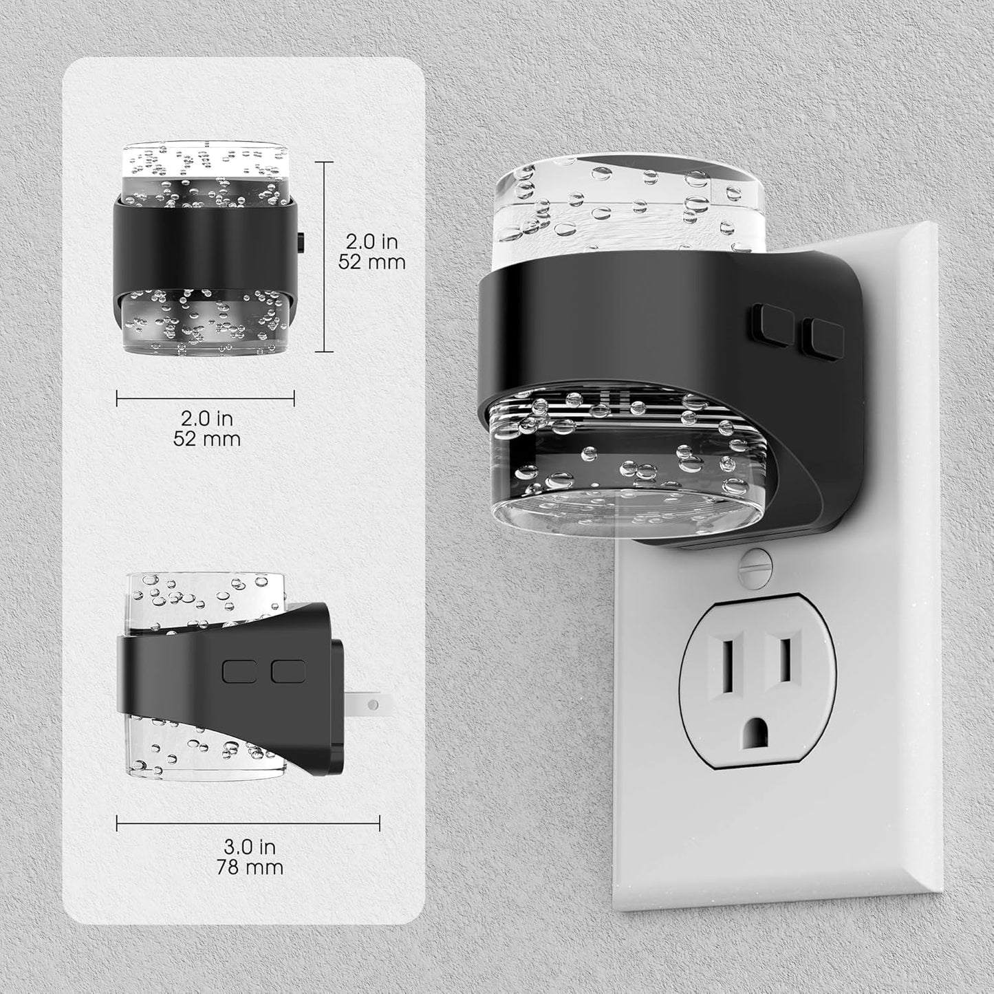 Briignite LED Night Light Plug into Wall - Dimmable Night Light with Bubble Design 3000K/4000K/5000K & 3 Brightness Levels for Baby Nursery, Hallway, Bathroom, Kids Room, 3CCT