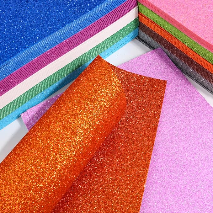 Mluchee 10 Sheets Glitter Cardstock Paper