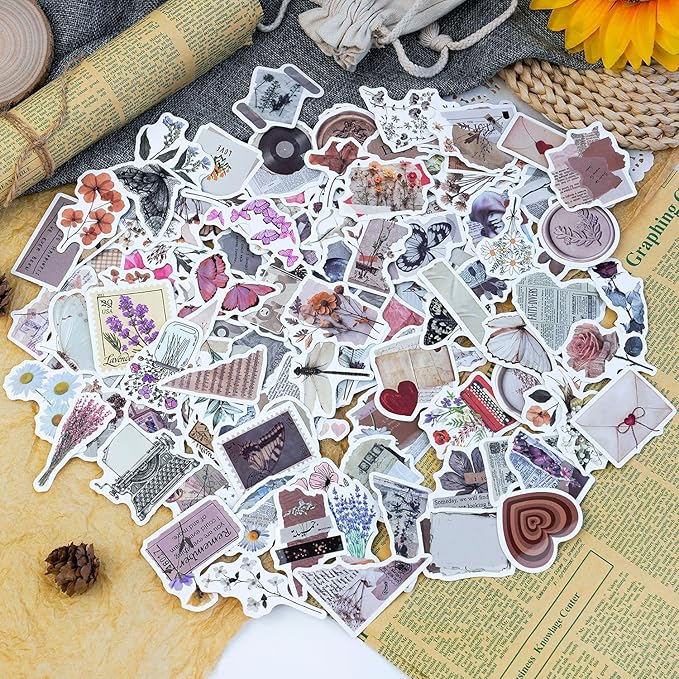 120Pcs Vintage Aesthetic Stickers