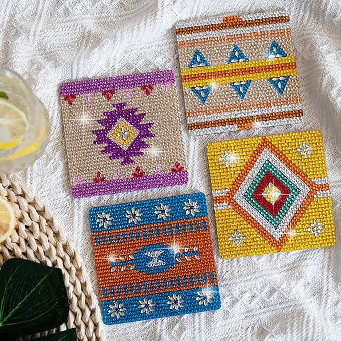 Temlum 6 Pcs Diamond Painting Coasters