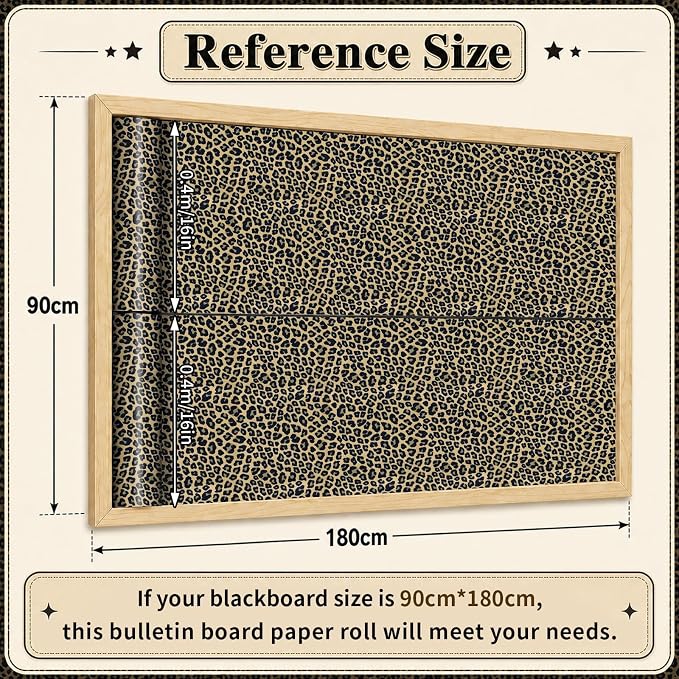 Leopard Print Bulletin Board Roll Non-Woven Fabric Poster 16in X 12ft | Back to