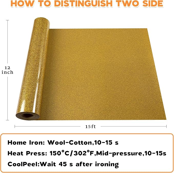 HTVVETUR Glitter Heat Transfer Vinyl