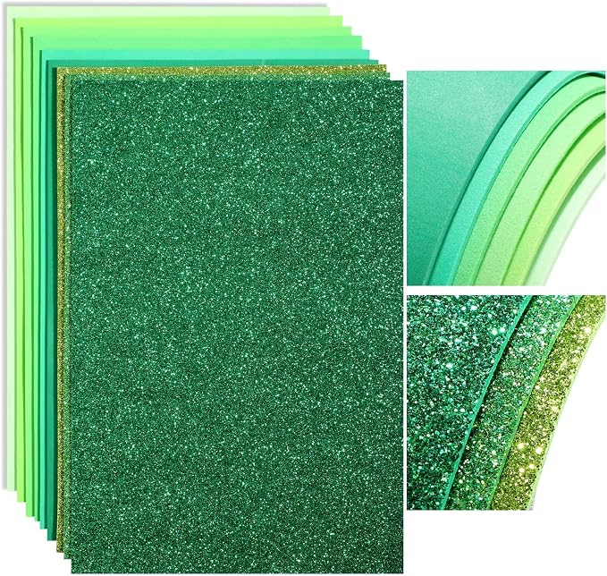 Feifeiya 48 Pack EVA Foam Sheets 8 x 12 Inch, 12 Glitter Sparkle Foam Sheet 36