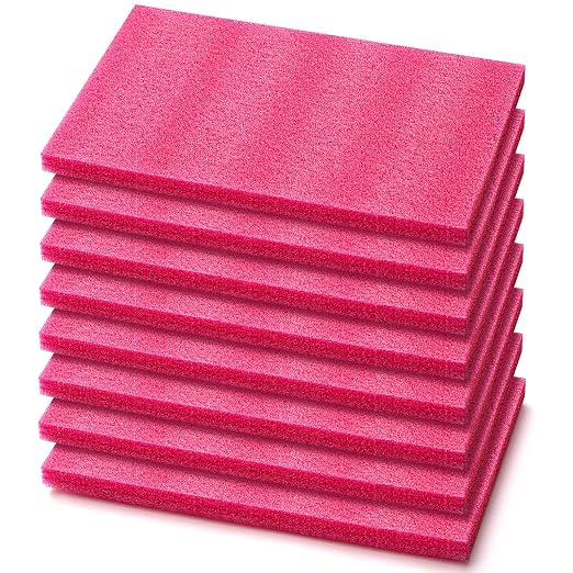 Pangda 8 Pcs 14.75" x 9.5" x 0.75" Pink Polyethylene Foam Sheets Anti Static