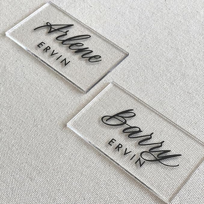 KAITELA 36 Pcs Clear Acrylic Place Cards 4" x 2.5" Rectangle Blanks |
