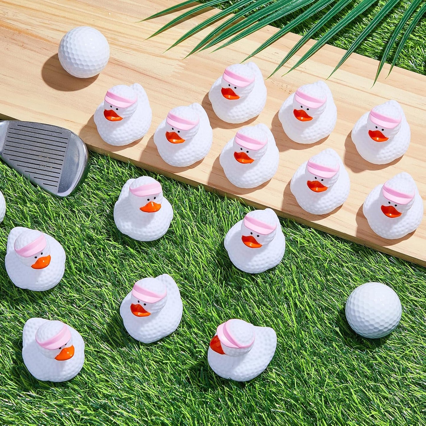 Deekin 50 Pcs Rubber Duck 2 Inch Bulk Sport Party Favors for Birthday Party Decorations Club Player Gift (Golf Pink)