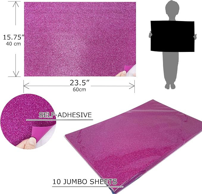 allgala Jumbo Self-Adhesive Glitter EVA Foam Sheets Paper Sheets