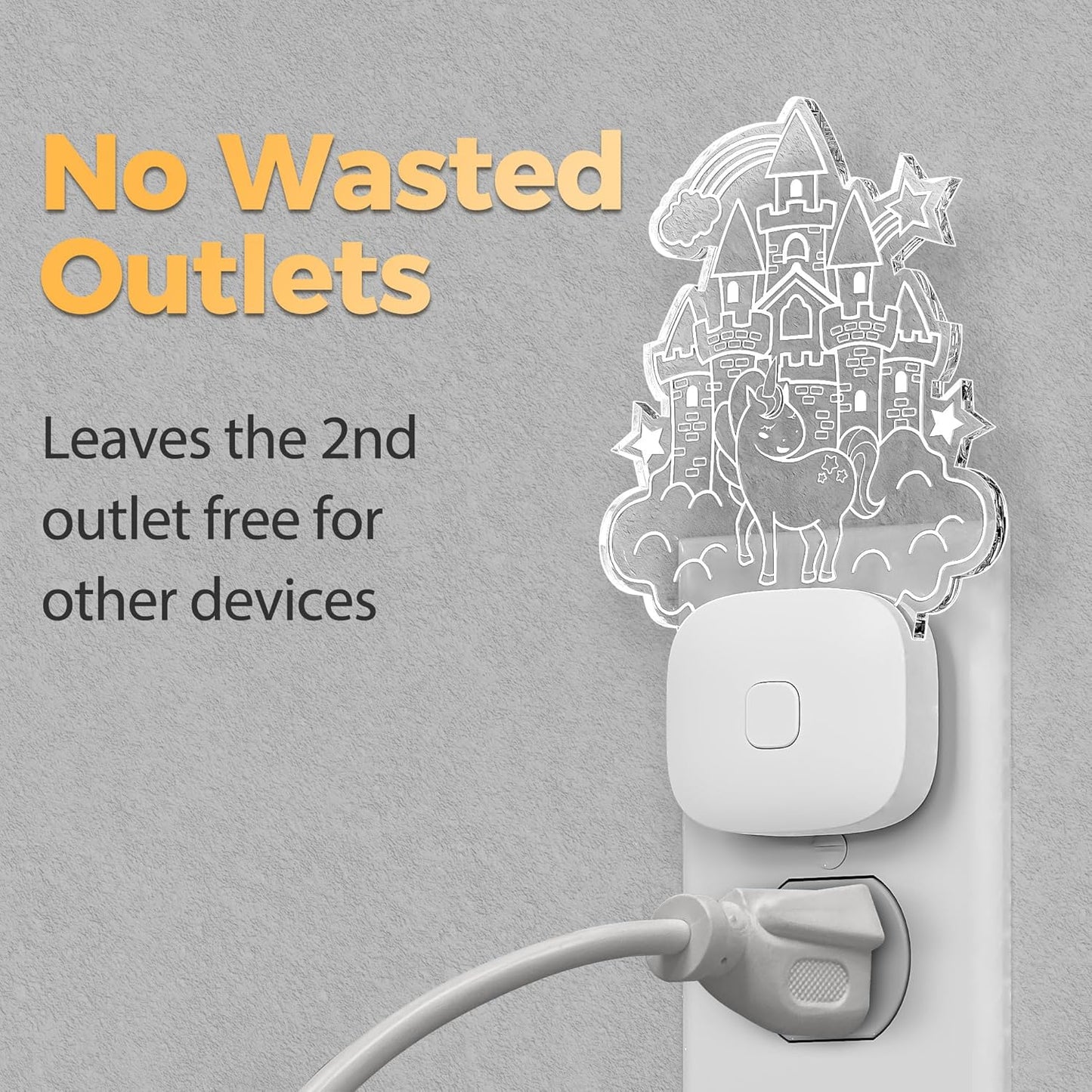 DORESshop Cute Night Light for Kids [2 Pack], Night Lights Plug Into Wall, Acrylic Carved Castle 8 Color Changing Baby NightLight with Dusk to Dawn Sensor, LED Night Lights for Children Girls Bedroom