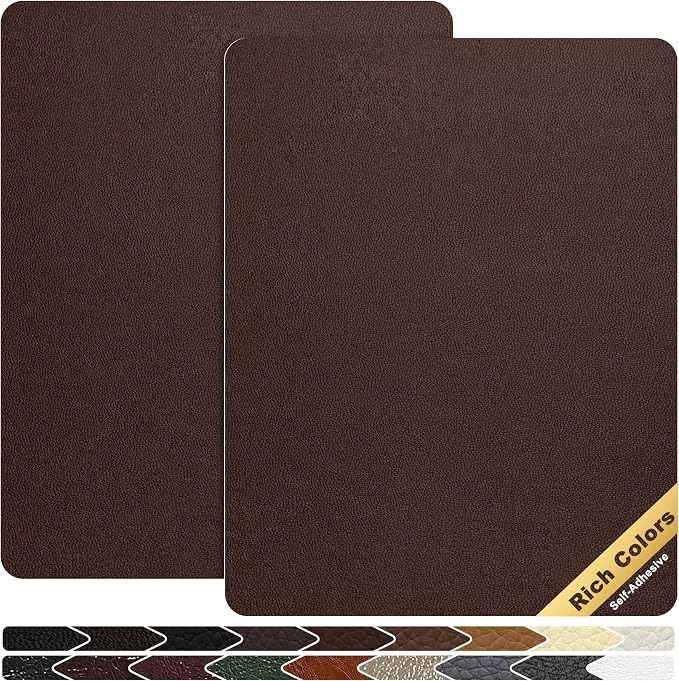 KING MOUNTAIN Leather Repair Patch, 2 Packs 9 x 11 Inches self Adhesive Leather