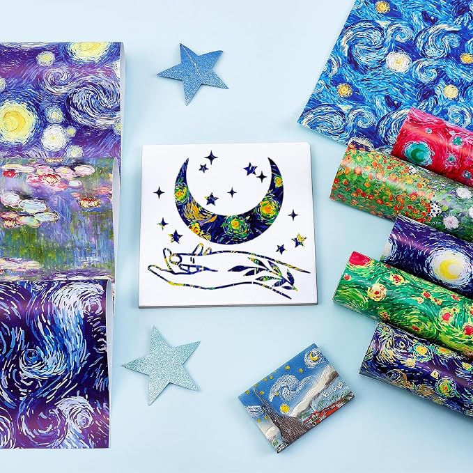 Tintnut Starry Sky Permanent Vinyl 9 Pcs 12x10in Permanent Adhesive Vinyl | Van