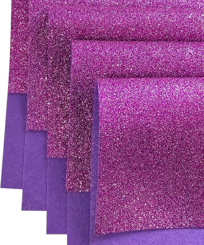 Jtnohx Glitter Felt Fabric, 8 x12 inches Felt Square Glitter