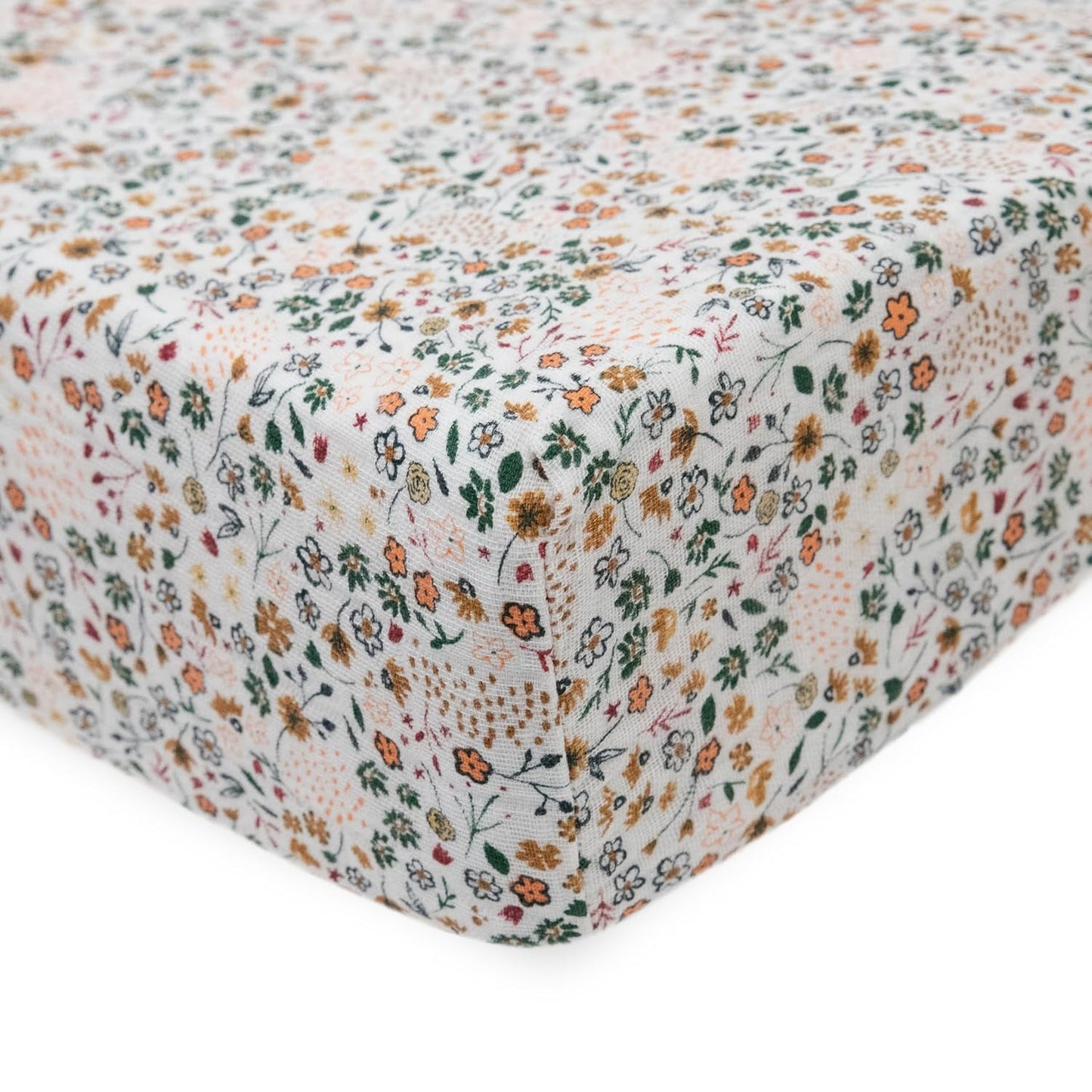 Little Unicorn Premium Changing Pad Cover | Extra Soft & Breathable Muslin Fabric (Pressed Petals)