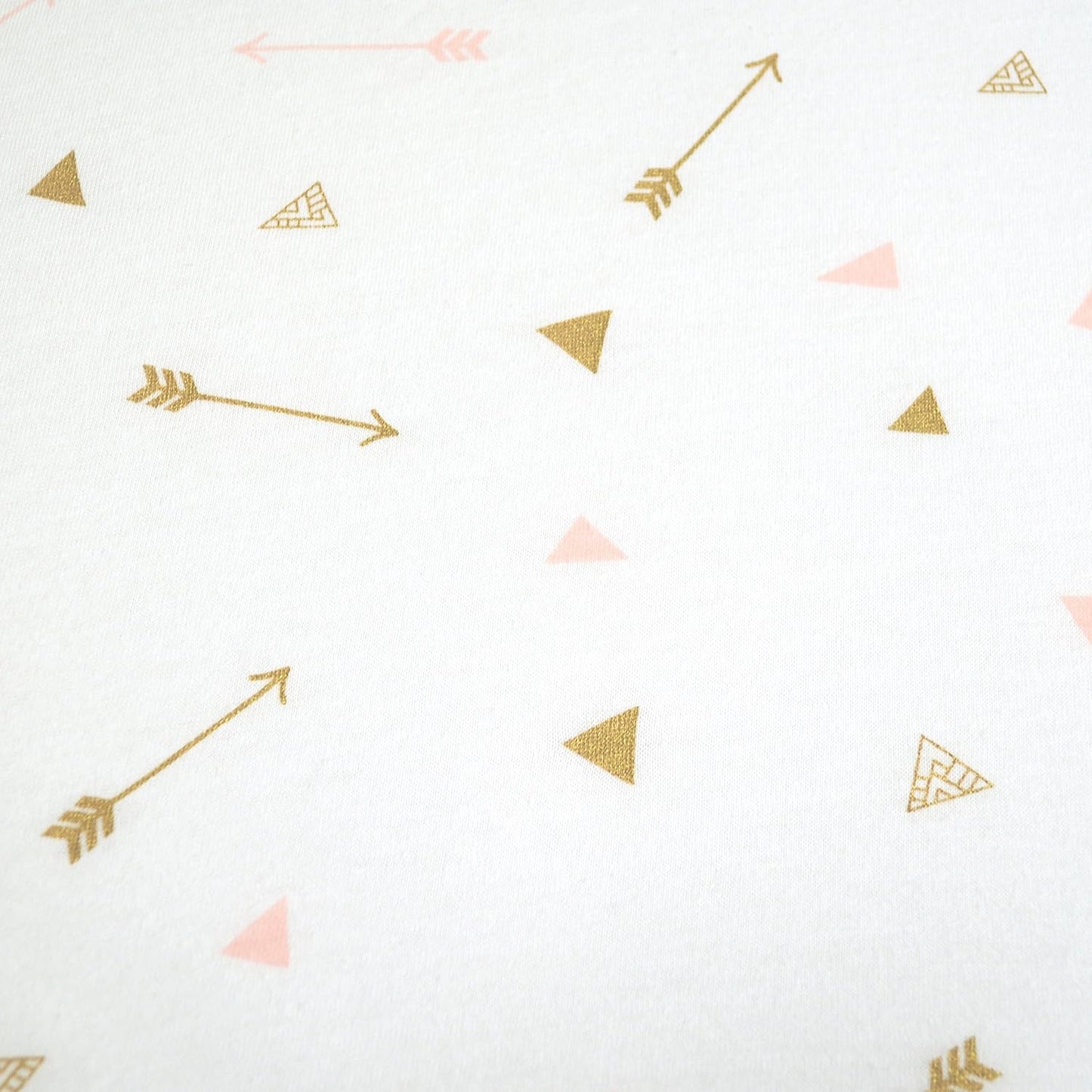 American Baby Company Printed 100% Cotton Knit Fitted Contoured Changing Table Pad Cover/Sheet - Compatible with Mika Micky Bassinet, Sparkle Gold/Pink Arrows, for Boys and Girls