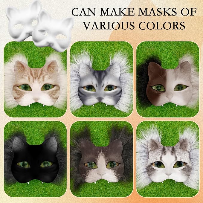 Seenelling DIY Therian Mask Kit Blank Cat Mask