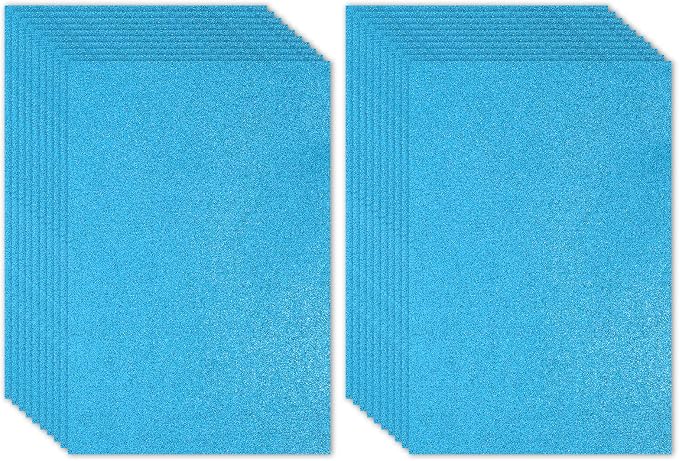 PATIKIL Light Blue Shiny EVA Glitter Foam Sheet 16x12 Inch 2mm Thick