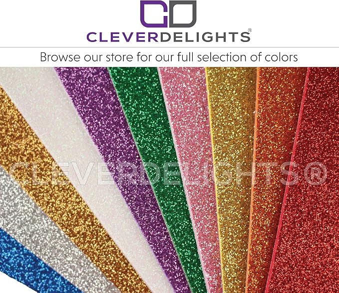 10 Pack - CleverDelights 8" x 12" Glitter Foam Sheets - Assorted Colors - Large