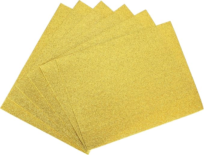 uxcell Gold Tone Shiny EVA Foam Sheets 11 x 8 Inch 2mm Thick