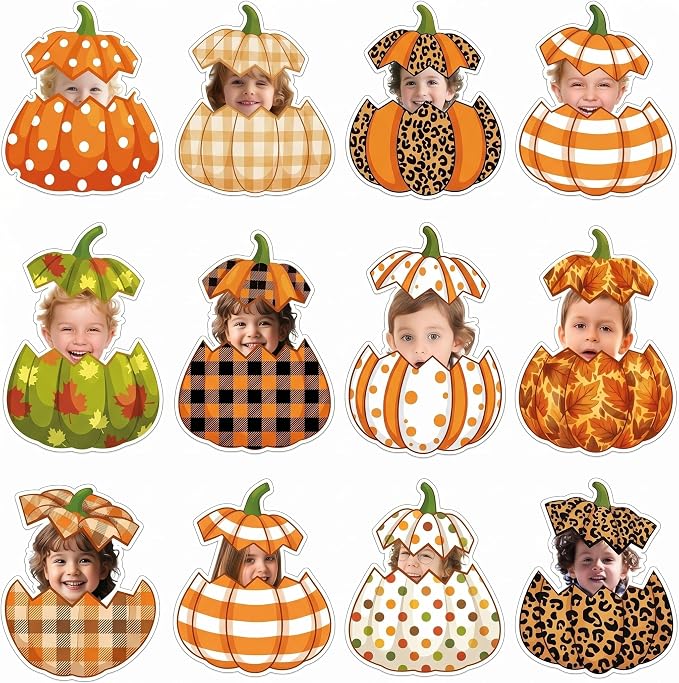 Gersoniel 72 Pcs Kid Fall Pumpkin Decor Autumn Bulletin Board Cutout | Autumn