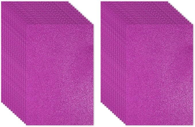 PATIKIL 30Sheets Purple EVA Glitter Foam Sheet 11.8 x 7.9 Inch 2mm Thick