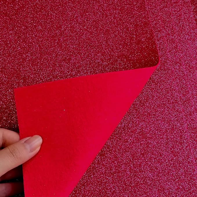 Glitter Felt Fabric, 8 x12 inches Felt Square Glitter