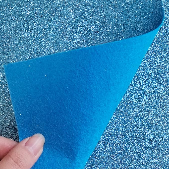 Jtnohx Glitter Felt Fabric, 8 x12 inches Felt Square Glitter