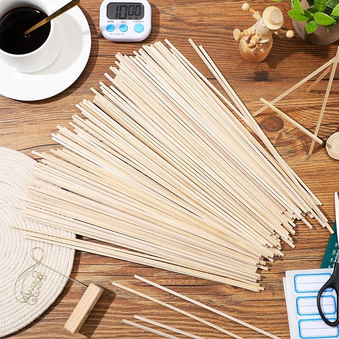 Menkxi 480 Pcs Balsa Wood Sticks 1/8 x 1/8 x 12 Inch Wood Strips Hardwood