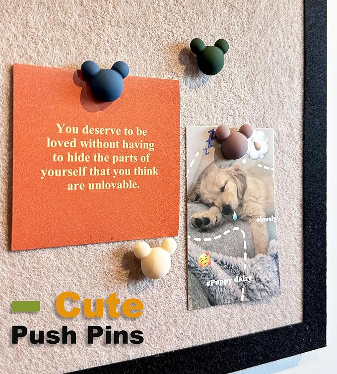 24 Pcs Cute Push pins, Colorful Decorative thumbtacks, Mouse Push pins