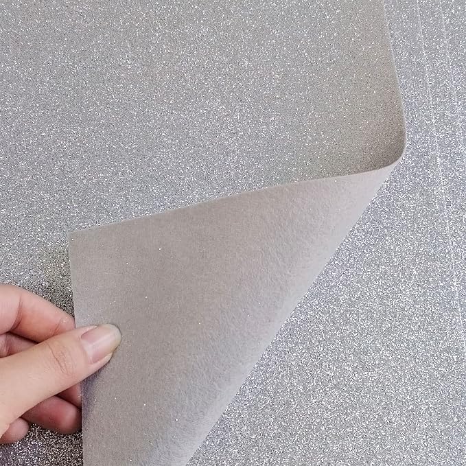 Jtnohx Glitter Felt Fabric, 8 x12 inches Felt Square Glitter