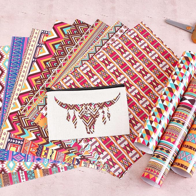 HTVSTD Aztec Heat Transfer Vinyl 12 Sheets 12×10in Iron on Vinyl | Aztec Brown