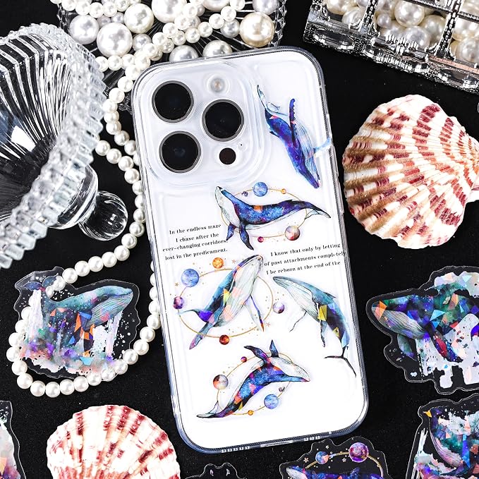 120Pcs Holographic Sea Animal Stickers